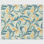 Emerald Green und Gold Paisley Leaf Muster Geschenkpapier (Flach)