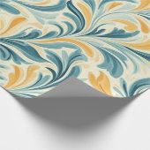 Emerald Green und Gold Paisley Leaf Muster Geschenkpapier (Ecke)