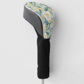 Emerald Green und Gold Paisley Leaf Muster Golf Headcover (angewinkelt)