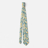 Emerald Green und Gold Paisley Leaf Muster Krawatte (Rückseite)