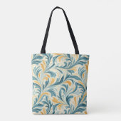Emerald Green und Gold Paisley Leaf Muster Tasche (Rückseite)