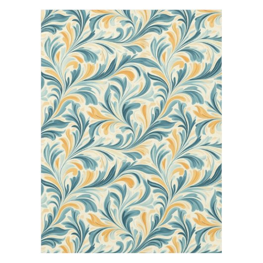 Emerald Green und Gold Paisley Leaf Muster Tischdecke (Vorderseite)