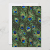 Emerald Green und Gold Peacock Wedding Einladung (Rückseite)