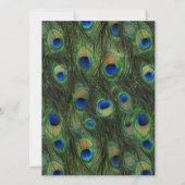 Emerald Green und Gold Peacock Wedding Einladung (Rückseite)