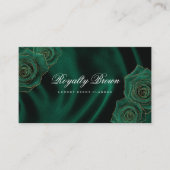 Emerald Green und Gold Rose Business Card Visitenkarte (Vorderseite)