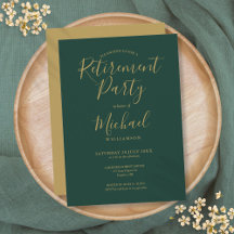 Emerald Green und Gold Script Retirement Party