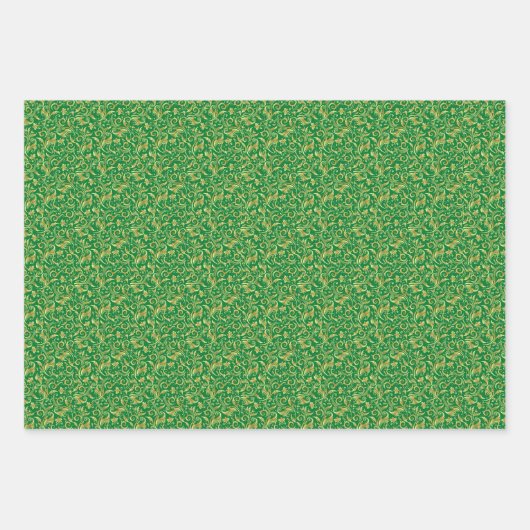 Emerald Green und Gold Scrollworks Geschenkpapier Set (Vorderseite 3)