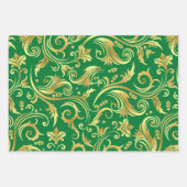 Emerald Green und Gold Scrollworks Geschenkpapier Set (Vorderseite)