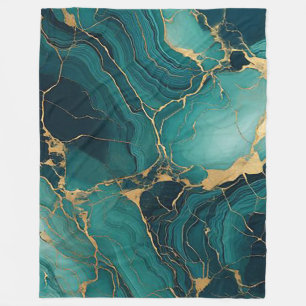 Emerald Green und Gold Sherpa Blanket Bliss Fleecedecke