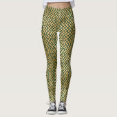 Emerald Green und Gold Snake Skin Leggings (Vorderseite)
