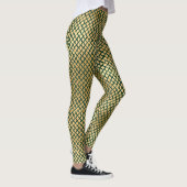Emerald Green und Gold Snake Skin Leggings (Rechts)
