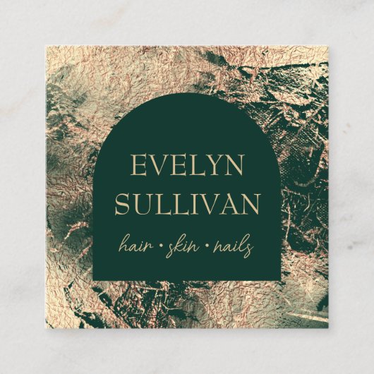 Emerald Green und Gold Textur Visitenkarte (Vorderseite)