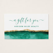 Emerald Green und Gold Watercolor Geschenkkarte (Vorderseite)