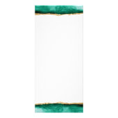 Emerald Green und Gold Watercolor Rack Card Werbekarte (Hinten)