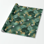 Emerald Green und Gold Wedding Geschenkpapier<br><div class="desc">Emerald Green und Gold Wedding Wrapping Paper</div>