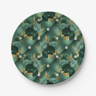 Emerald Green und Gold Wedding Pappteller