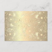 Emerald Green und Gold Wedding Reception Card Begleitkarte (Rückseite)