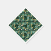 Emerald Green und Gold Wedding Serviette (Ecke)