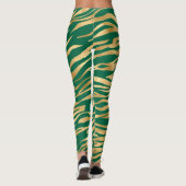 Emerald Green und Gold Zebra/Tiger Striping Legier Leggings (Rückseite)