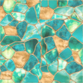 Emerald Green und Gold Zellen abstrakt Aufkleber (Vorderseite)