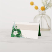 Emerald Green und Ivory-Rose mit Namensfeld Platzkarte (Vorderseite)