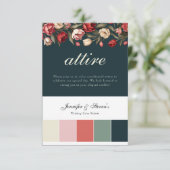 Emerald Green und Red Tulip Hochzeitskleid Begleitkarte (Stehend Vorderseite)