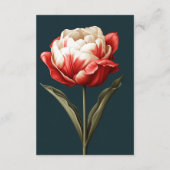 Emerald Green und Red Tulip Hochzeitskleid Begleitkarte (Rückseite)