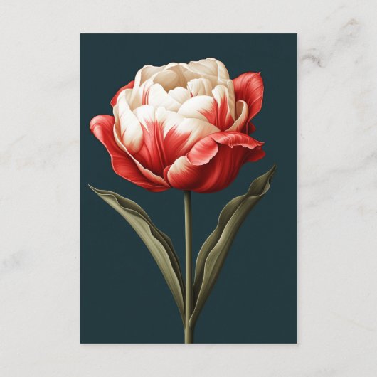 Emerald Green und Red Tulip Hochzeitskleid Begleitkarte (Rückseite)