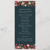 Emerald Green und Red Tulip Wedding Programm (Rückseite)