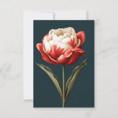 Emerald Green und Red Tulip Wedding RSVP Karte (Rückseite)