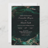 Emerald Green und Rose Gold Wedding Einladung (Vorderseite)
