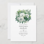 Emerald Green und Silver Floral Wedding Einladung (Vorderseite)