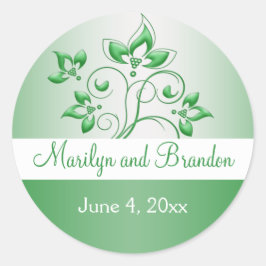 Emerald Green und White 1,5" Sticker