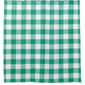 Emerald Green und White Checked Gingham Muster Duschvorhang (Vorderseite)