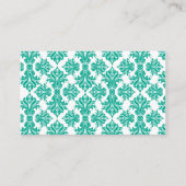 Emerald Green und White Damask Wedding Platzkarten (Rückseite)