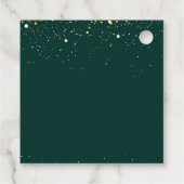 Emerald Green und White Gold Peonies Wedding Geschenkanhänger (Rückseite)