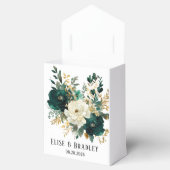 Emerald Green und White Gold Peonies Wedding Geschenkschachtel (Geöffnet)