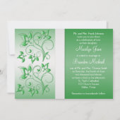 Emerald Green und White II Monogram Einladung (Rückseite)