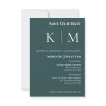 Emerald Green und White-Monogram-Wedding-