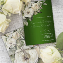 Emerald Green und White Rose Bouquet Wedding