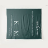 Emerald Green und White Wedding- Wandteppich (Vorderseite (Horizontal))