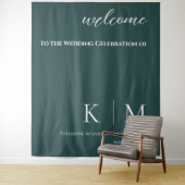 Emerald Green und White Wedding- Wandteppich (Beispiel)