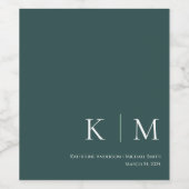 Emerald Green und White Wedding- Weinetikett (Einzelnes Label)