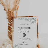 Emerald Green Unplugged Zeremonie Wedding Sign, Einladung