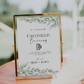 Emerald Green Unplugged Zeremonie Wedding Sign, Einladung