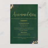 Emerald Green Velvet Hochzeitsunterkunft Wochenend Begleitkarte (Vorderseite)