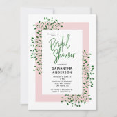 Emerald Green Verlasse Skript Pink Brautparty Einladung (Vorderseite)