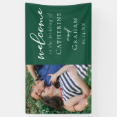 Emerald Green Verlobung Foto Wedding Banner (Vertikal)
