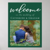 Emerald Green Verlobung Foto Wedding Willkommen Poster (Vorne)
