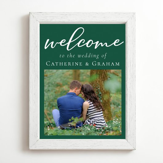 Emerald Green Verlobung Foto Wedding Willkommen Poster